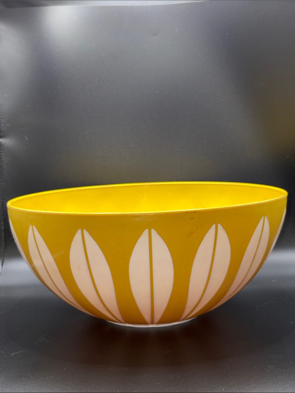 Deka Vintage Mid Century Yellow Lotus Plastic Serving Bowl No. 604 MCM Tableware